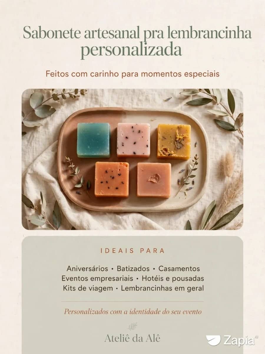 SABONETE ARTESANAL PERSONALIZADO PARA LEMBRANCINHAS