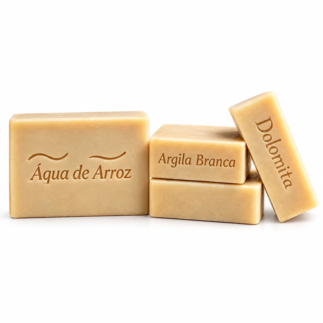 Sabonetes de Água de Arroz, Argila Branca e Dolomita